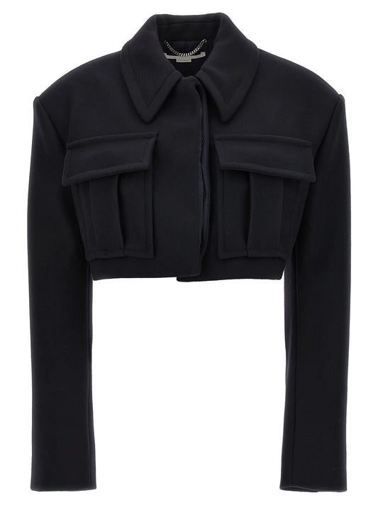 Stella McCartney Balaton Bacci Black Cropped Wool Jacket