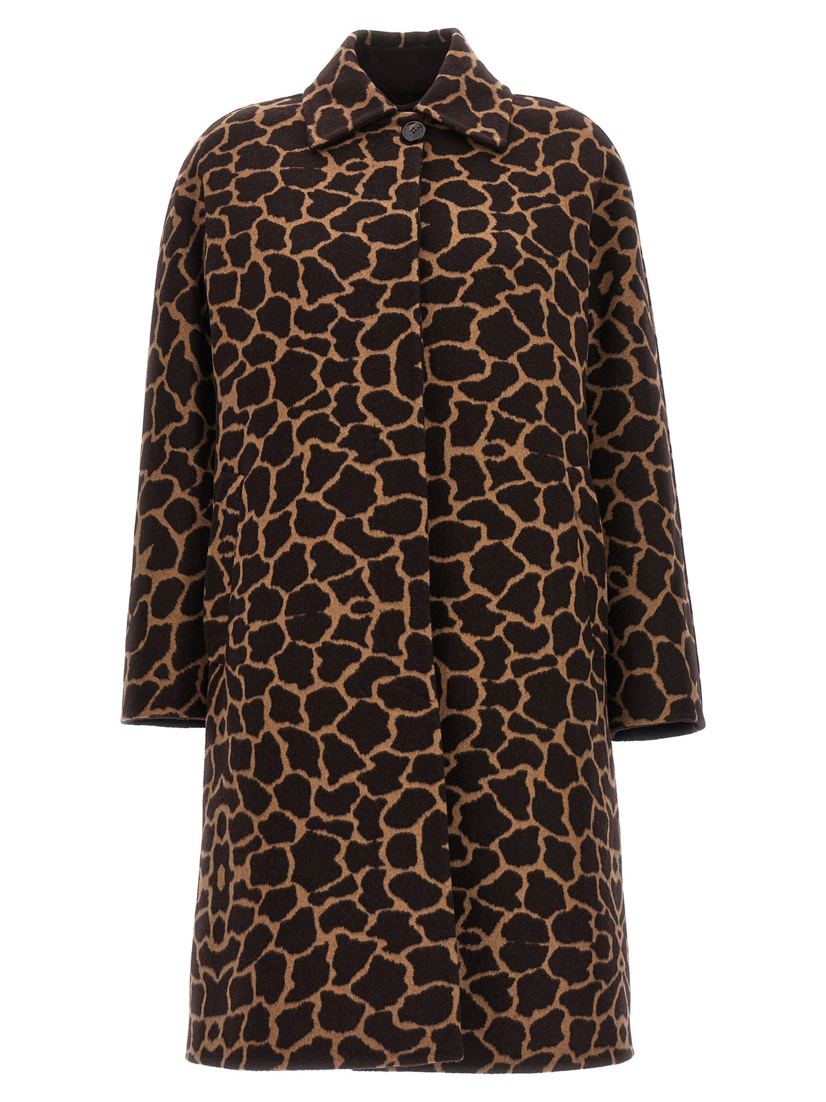 Max Mara Ortica Brown Virgin Wool Crombie Coat