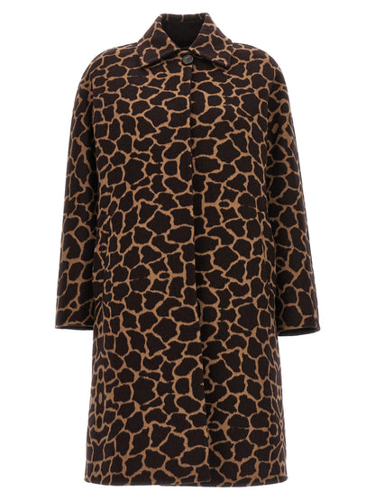 Max Mara Ortica Brown Virgin Wool Crombie Coat