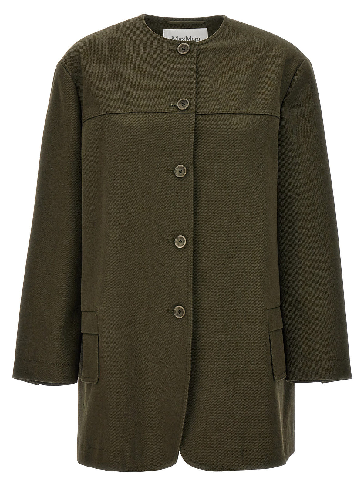 Max Mara Recital Bicolor Cotton Drill Midi Jacket