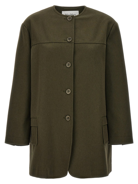 Max Mara Recital Bicolor Cotton Drill Midi Jacket