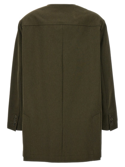 Max Mara Recital Bicolor Cotton Drill Midi Jacket