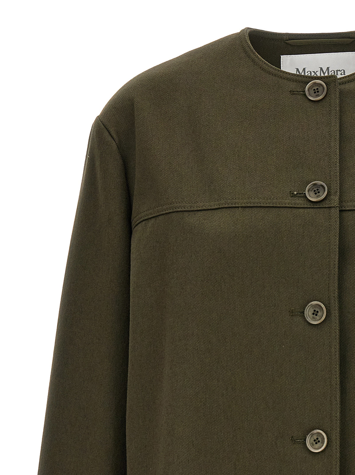 Max Mara Recital Bicolor Cotton Drill Midi Jacket