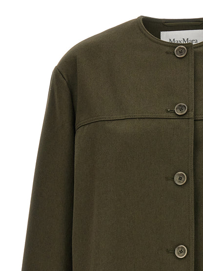 Max Mara Recital Bicolor Cotton Drill Midi Jacket