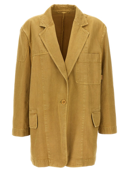 Max Mara Dizzy Cotton Blazer in Beige