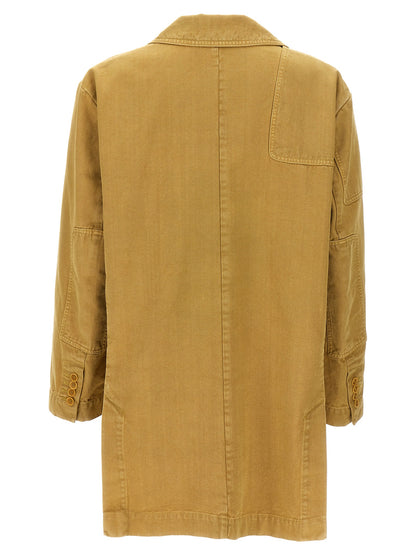 Max Mara Dizzy Cotton Blazer in Beige