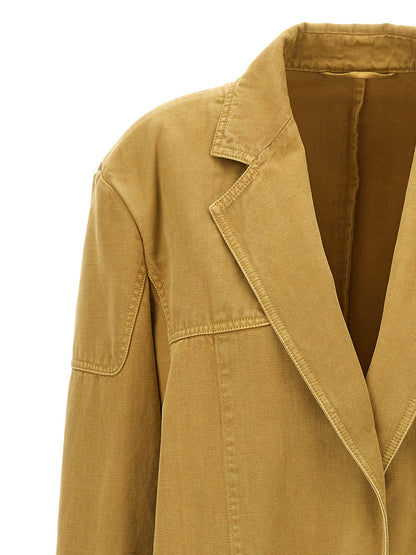 Max Mara Dizzy Cotton Blazer in Beige