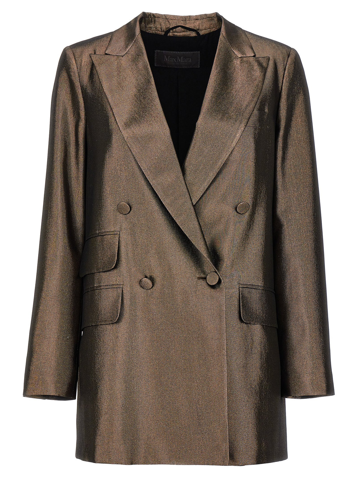 Max Mara Edro Metallic Silk Blazer