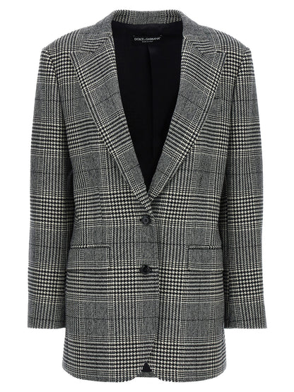 Dolce & Gabbana Houndstooth Wool-Cashmere Blazer