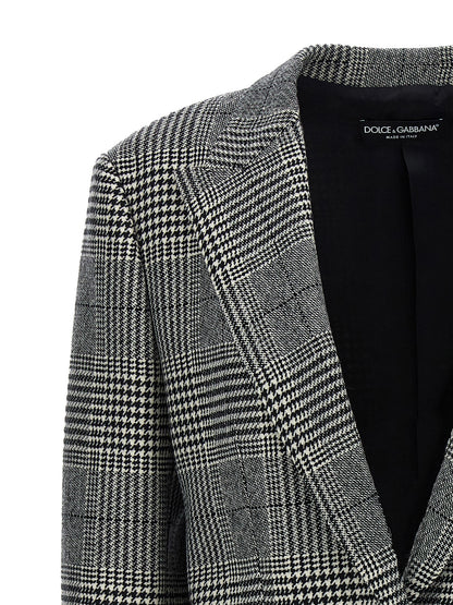 Dolce & Gabbana Houndstooth Wool-Cashmere Blazer