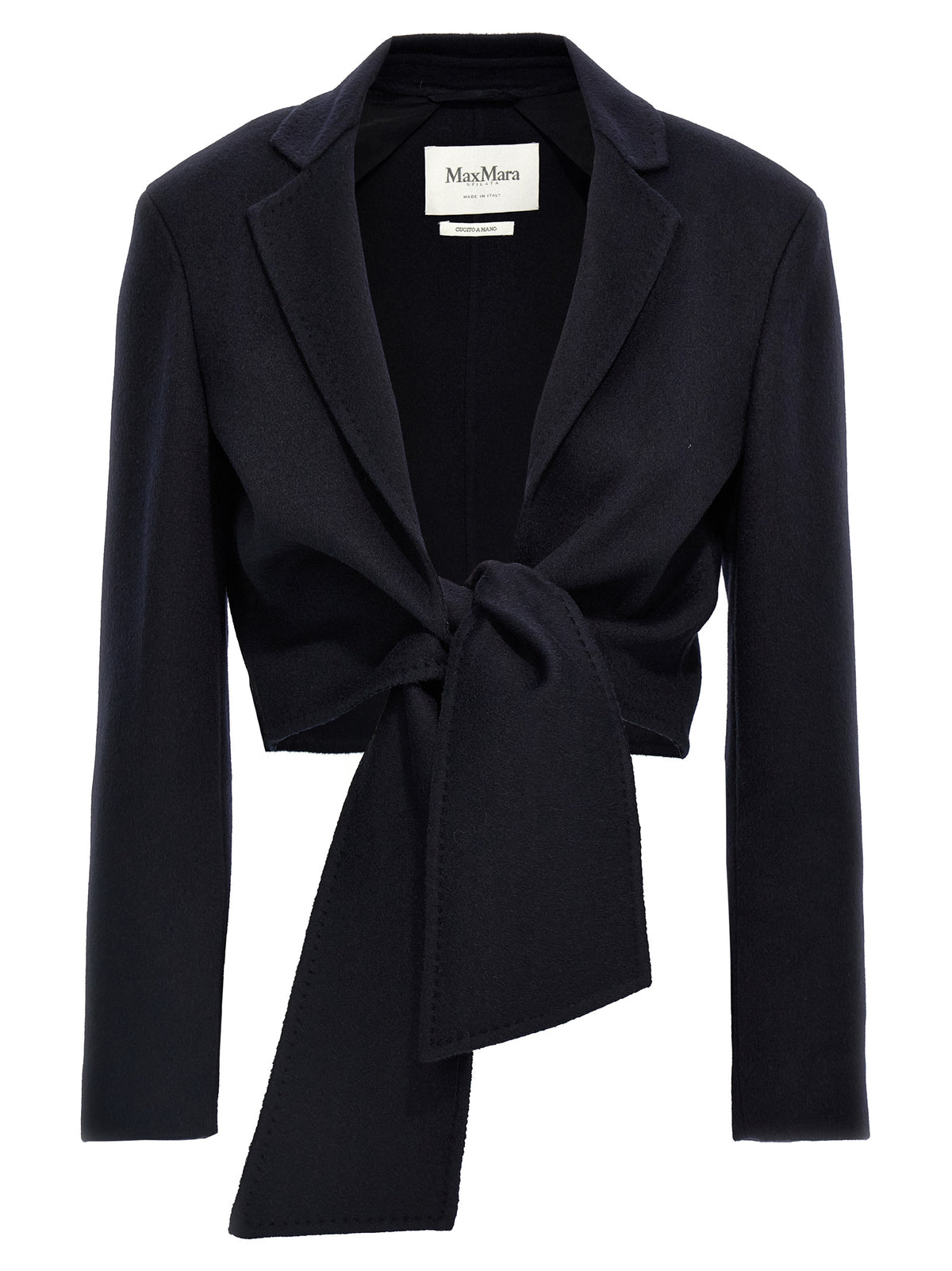 Max Mara Corone Blue Camel Drap Short Jacket