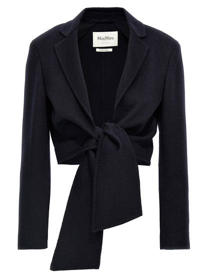 Max Mara Corone Blue Camel Drap Short Jacket