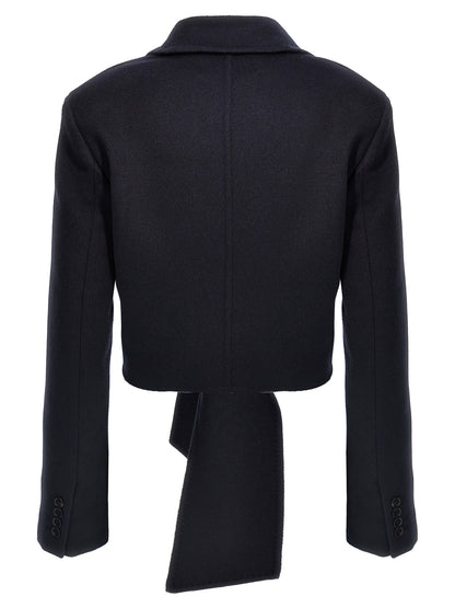 Max Mara Corone Blue Camel Drap Short Jacket
