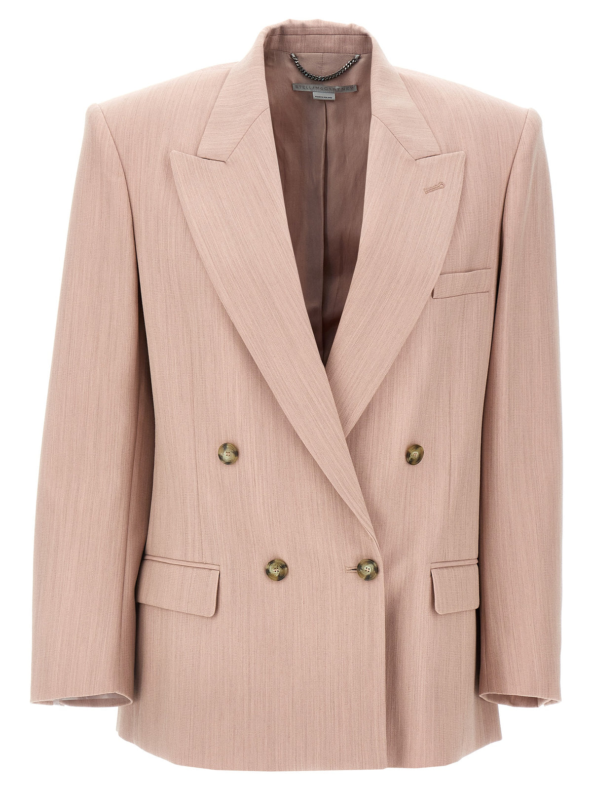 Stella McCartney Pink Double-Breasted Wool Blazer