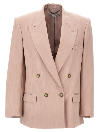 Stella McCartney Pink Double-Breasted Wool Blazer