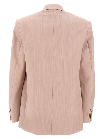 Stella McCartney Pink Double-Breasted Wool Blazer