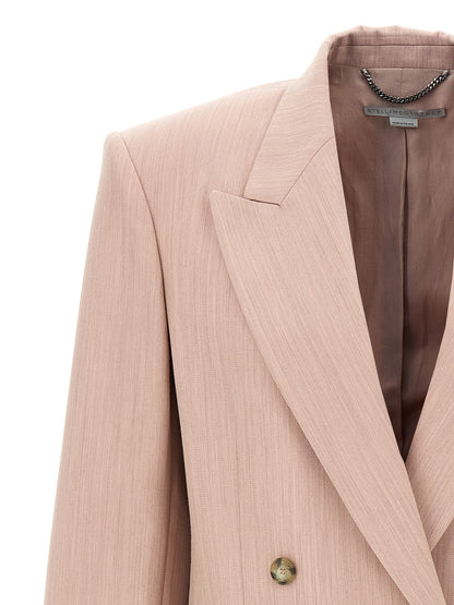 Stella McCartney Pink Double-Breasted Wool Blazer