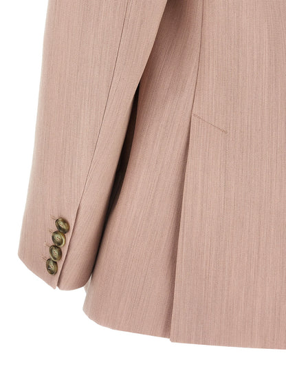 Stella McCartney Pink Double-Breasted Wool Blazer