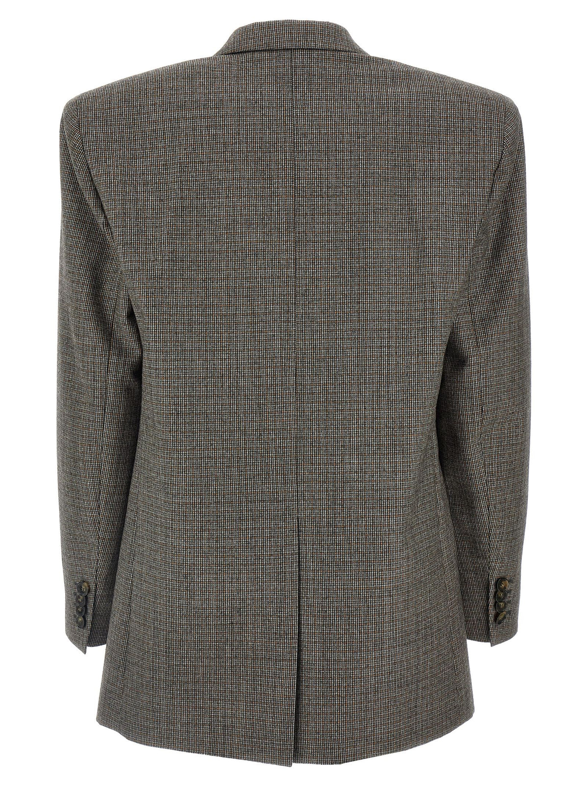 Stella McCartney Gray Micro Houndstooth Wool Blazer