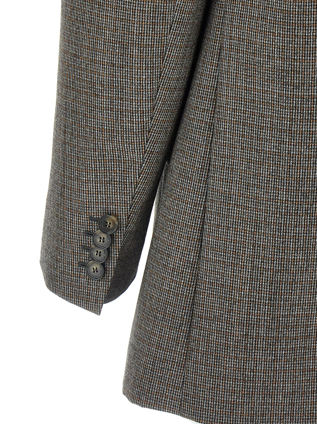 Stella McCartney Gray Micro Houndstooth Wool Blazer