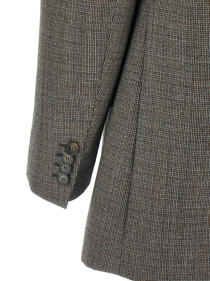 Stella McCartney Gray Micro Houndstooth Wool Blazer