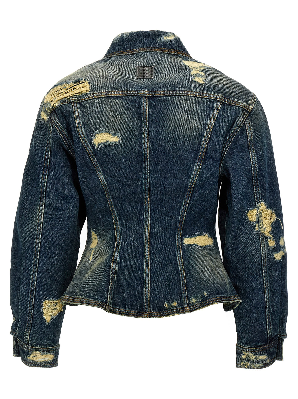 Marc Jacobs Rip and Repair Fluted Blue Denim Jacket