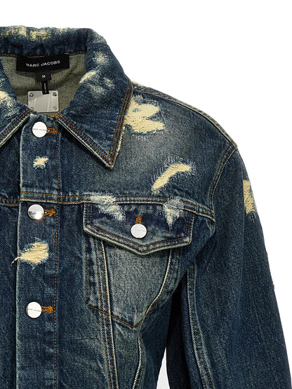 Marc Jacobs Rip and Repair Fluted Blue Denim Jacket