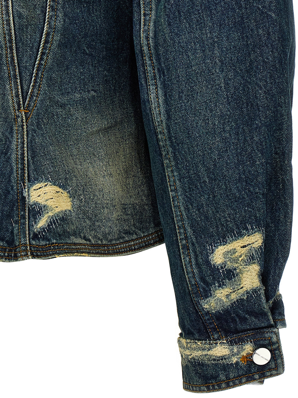 Marc Jacobs Rip and Repair Fluted Blue Denim Jacket