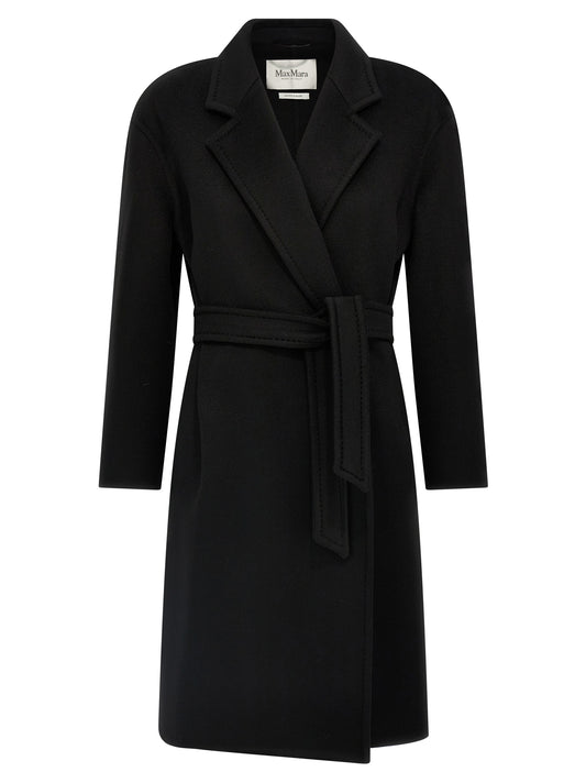Max Mara Melinda Black Double Cashmere Midi Coat