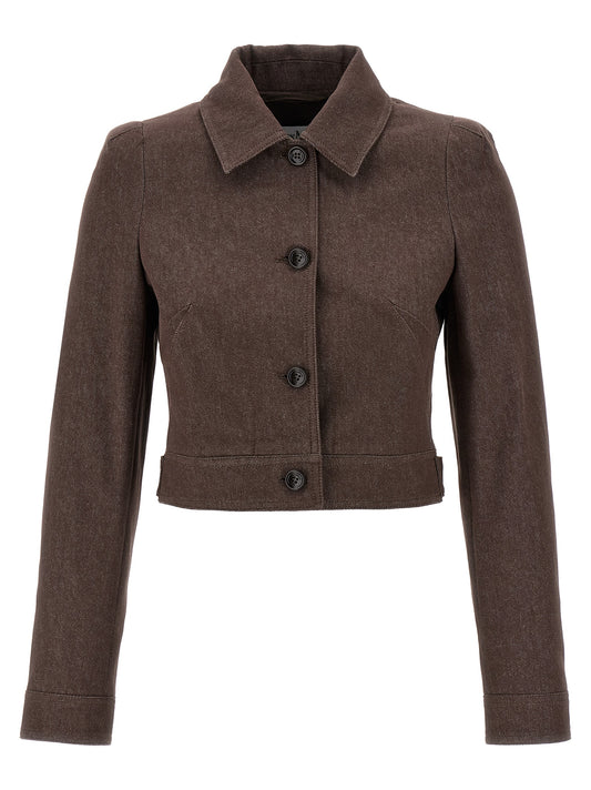 Max Mara Carpa Brown Cotton Cropped Blazer