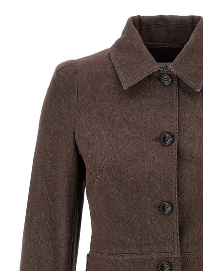 Max Mara Carpa Brown Cotton Cropped Blazer