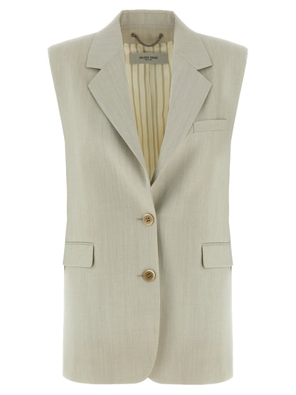 Golden Goose Nicole Beige Virgin Wool Vest