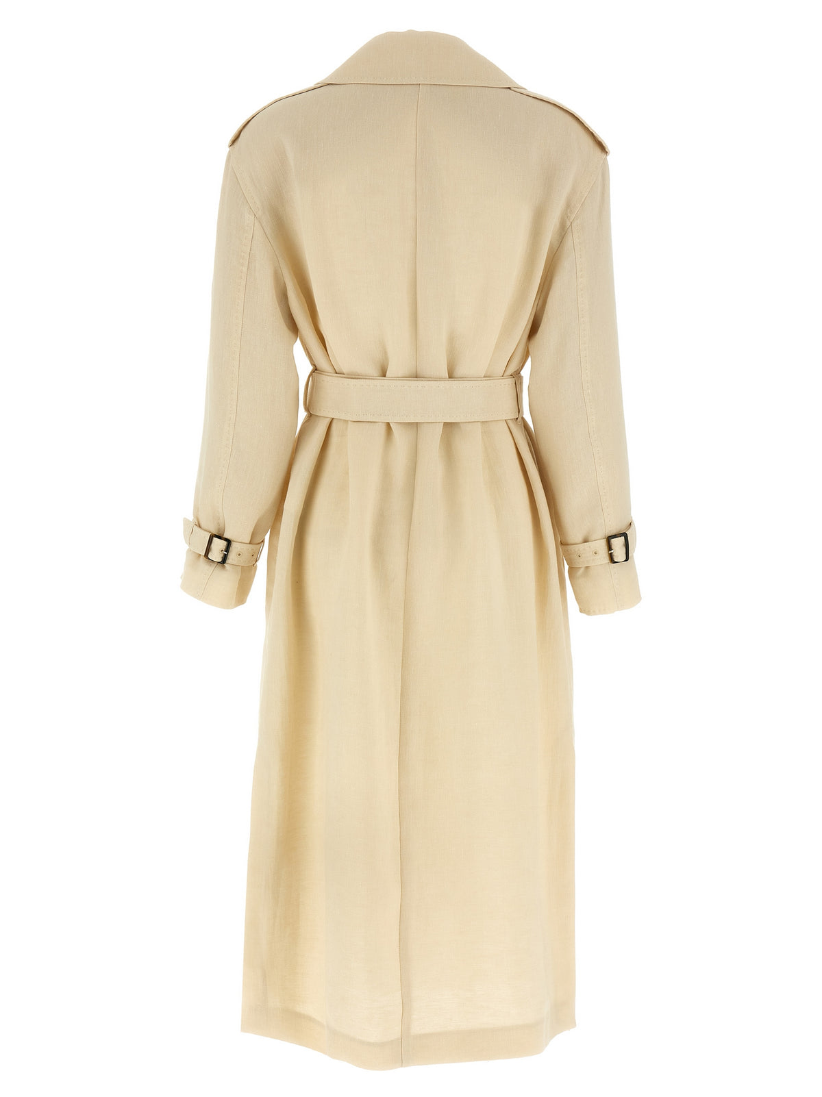 Max Mara Studio Vieste Beige Flax Trench Coat