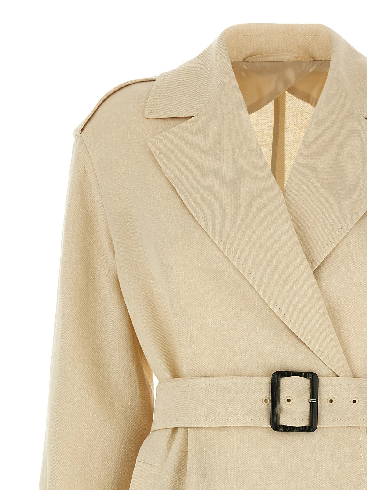 Max Mara Studio Vieste Beige Flax Trench Coat