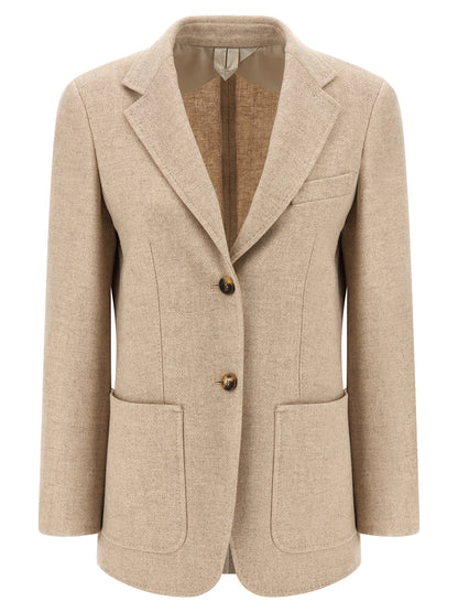 Max Mara Beige Caraffa Alpaca-Cashmere Blazer