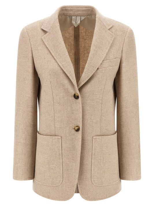 Max Mara Beige Caraffa Alpaca-Cashmere Blazer
