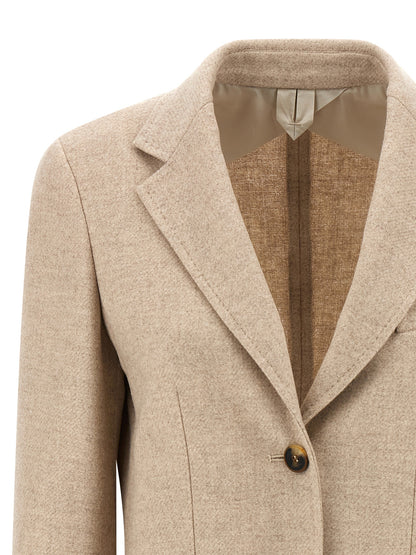 Max Mara Beige Caraffa Alpaca-Cashmere Blazer