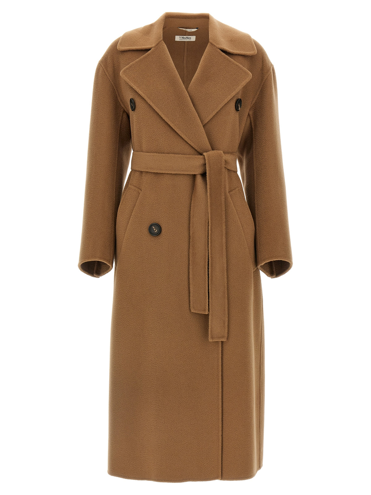 'S Max Mara Dalila Brown Wool-Cashmere Belted Coat
