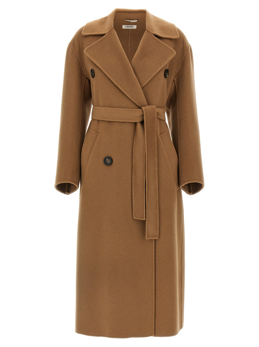 'S Max Mara Dalila Brown Wool-Cashmere Belted Coat