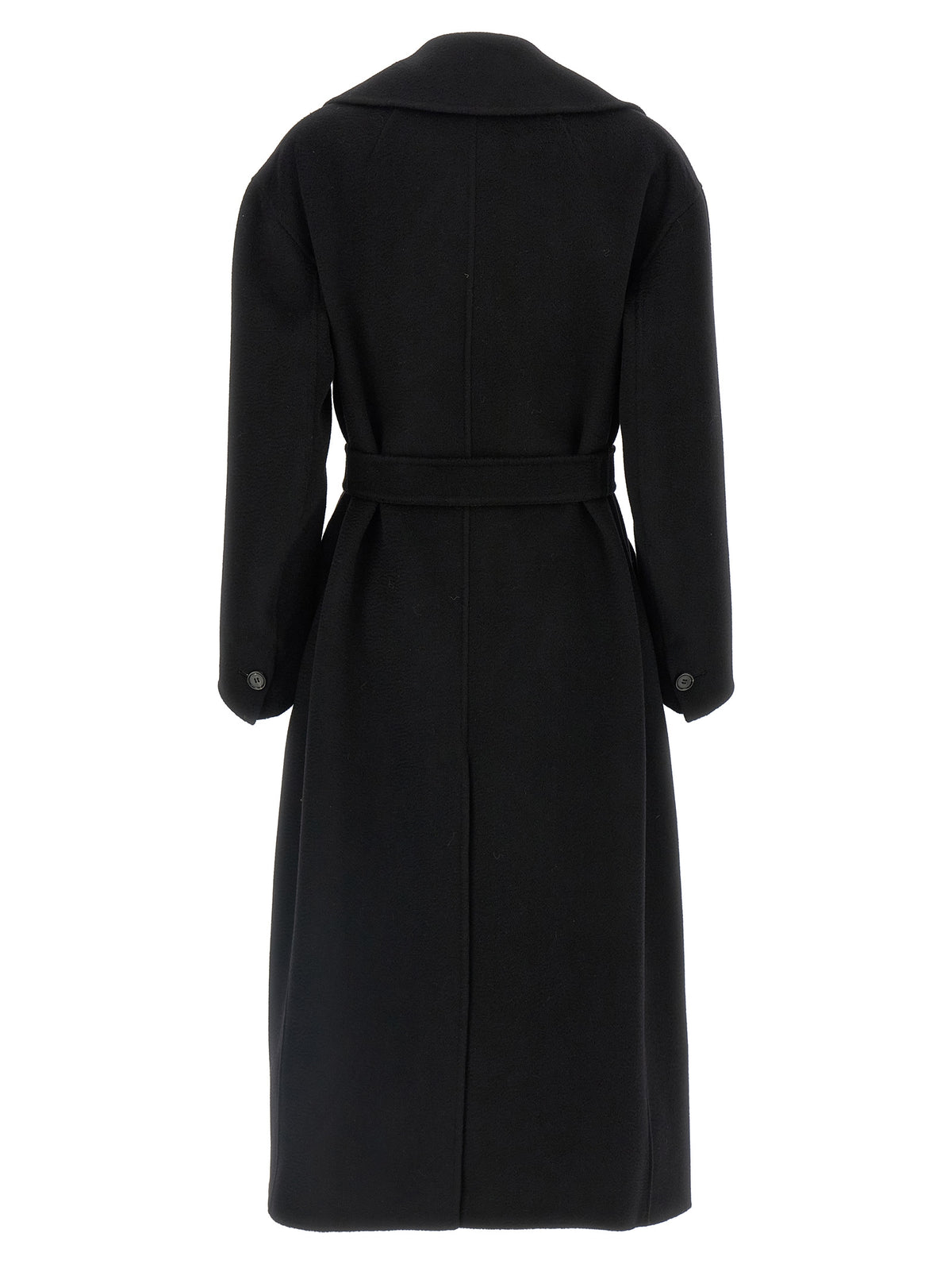'S Max Mara Dalila Black Virgin Wool and Cashmere Coat
