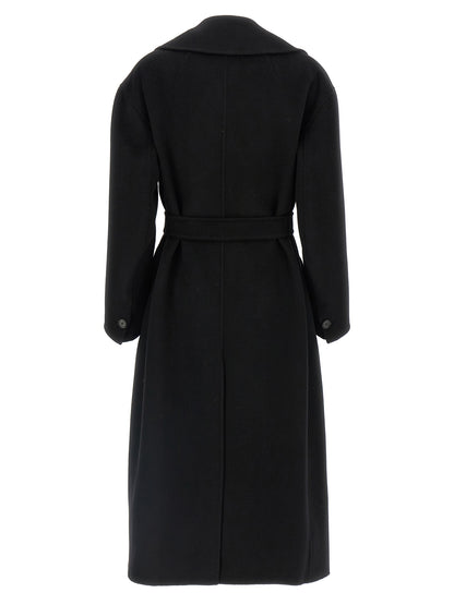 'S Max Mara Dalila Black Virgin Wool and Cashmere Coat