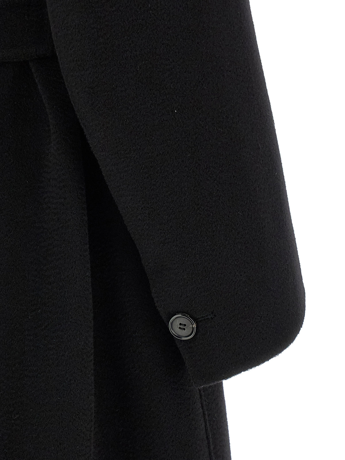'S Max Mara Dalila Black Virgin Wool and Cashmere Coat