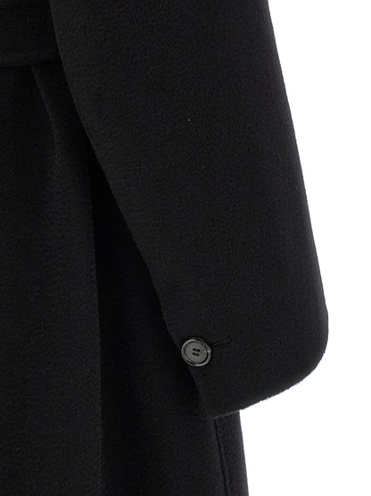'S Max Mara Dalila Black Virgin Wool and Cashmere Coat