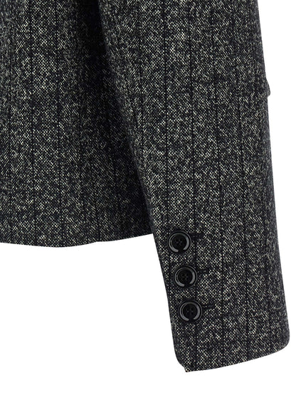 Dolce & Gabbana Striped Double-Breasted Wool-Blend Blazer