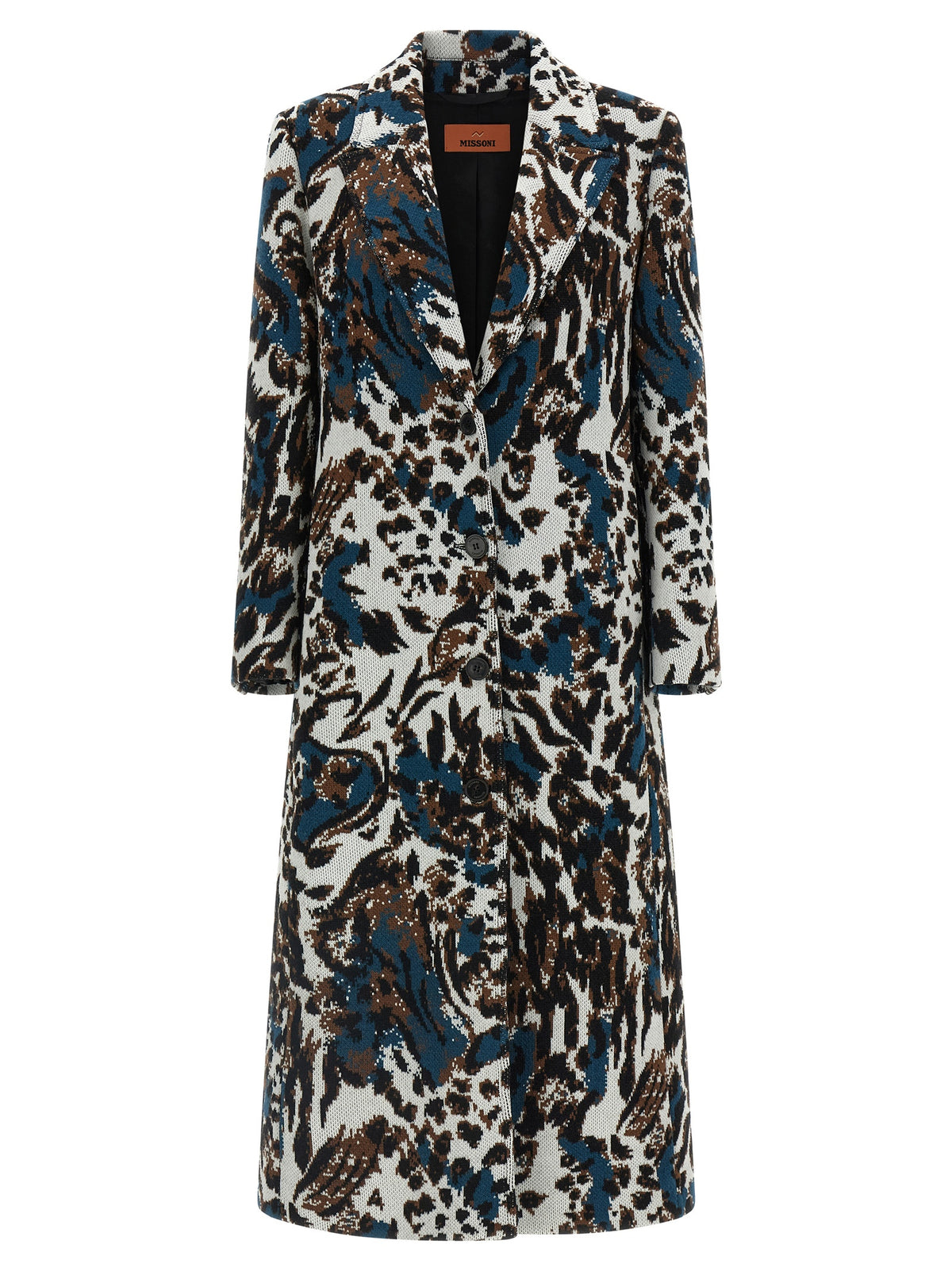 Missoni Animalier Multicolor Wool Jacquard Coat