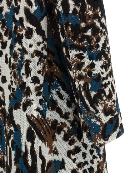 Missoni Animalier Multicolor Wool Jacquard Coat