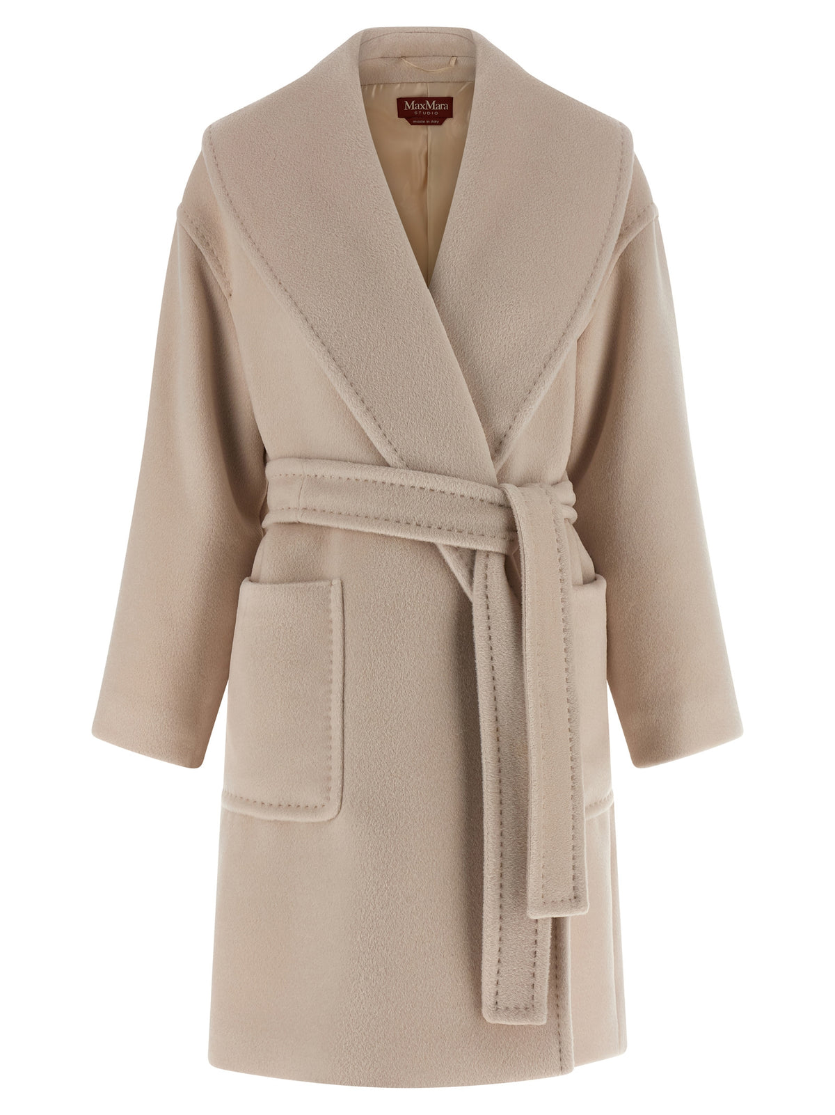Max Mara Studio Cloruro Beige Alpaca-Wool Coat