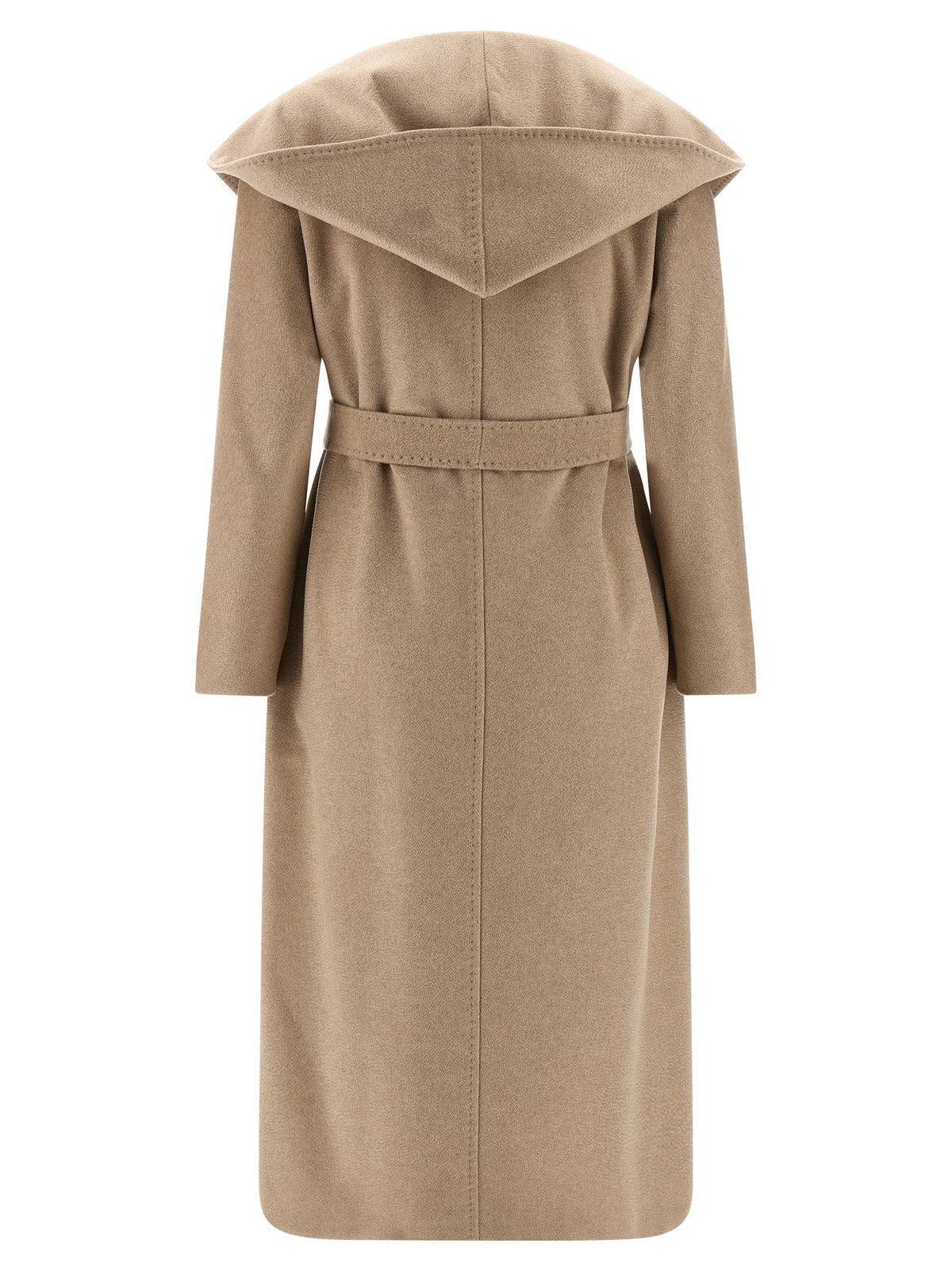Max Mara Studio Danton Beige Cashmere Hooded Coat