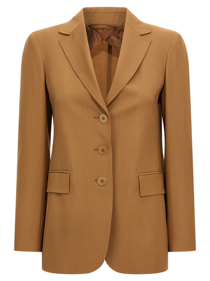 Max Mara Studio Nice Brown Wool Canvas Blazer
