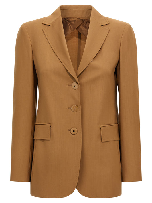 Max Mara Studio Nice Brown Wool Canvas Blazer